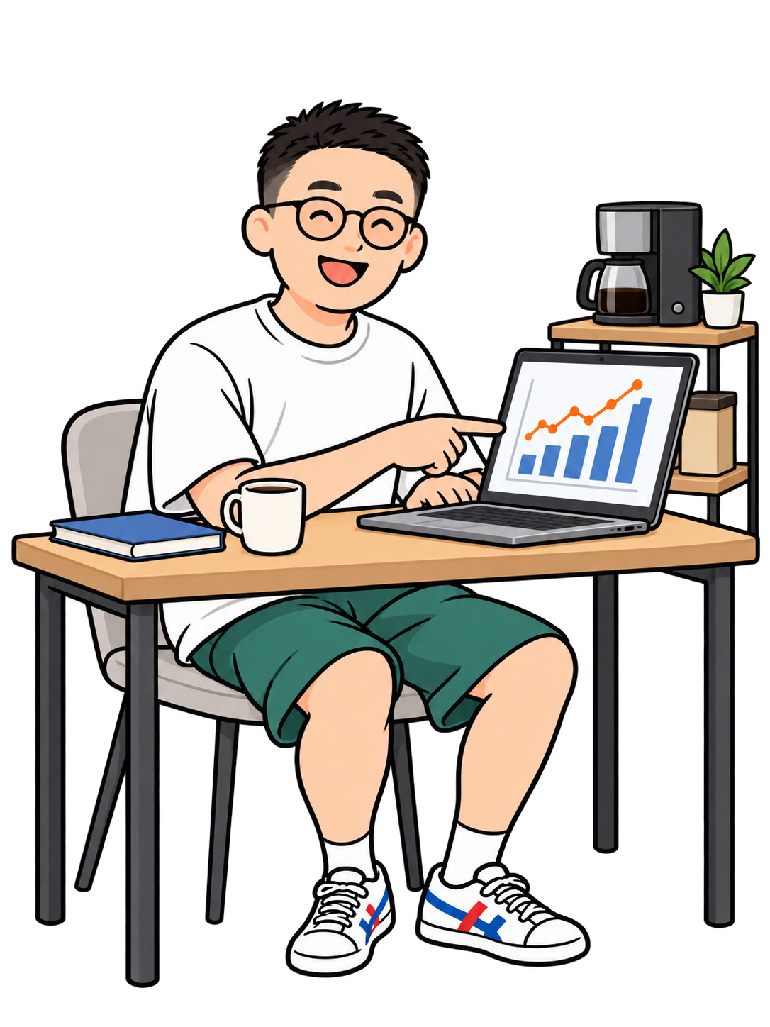 赵岩讲解课程内容的卡通形象